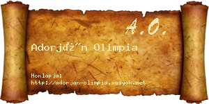 Adorján Olimpia névjegykártya